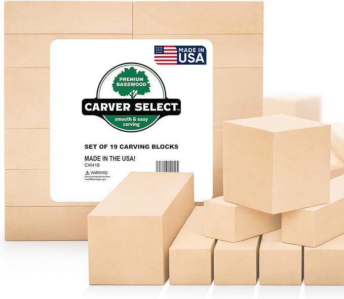Basswood Carving Blocks Set of 19 – Wood Carving Kit by Unknown