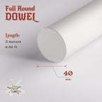 The Foamory's No Waste Full Round EVA Foam Dowel. 40mm x 2M Length. High-Density - Image 2