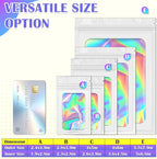 JETMORE 300 Pcs Mylar Bags, Smell Proof Bags Foil Pouch, Holographic Resealable - Image 6