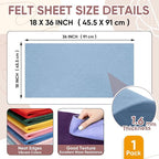 Soft Felt Fabric Sheet 18" x 36", 1.6mm Acrylic Craft Felt, Dusty Blue | Soft - Image 3