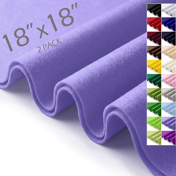 Felt Fabric Sheets 18" x 18" 1.6mm Soft Craft Felt, Lavender | Soft Precut Felt by AblemeDeco