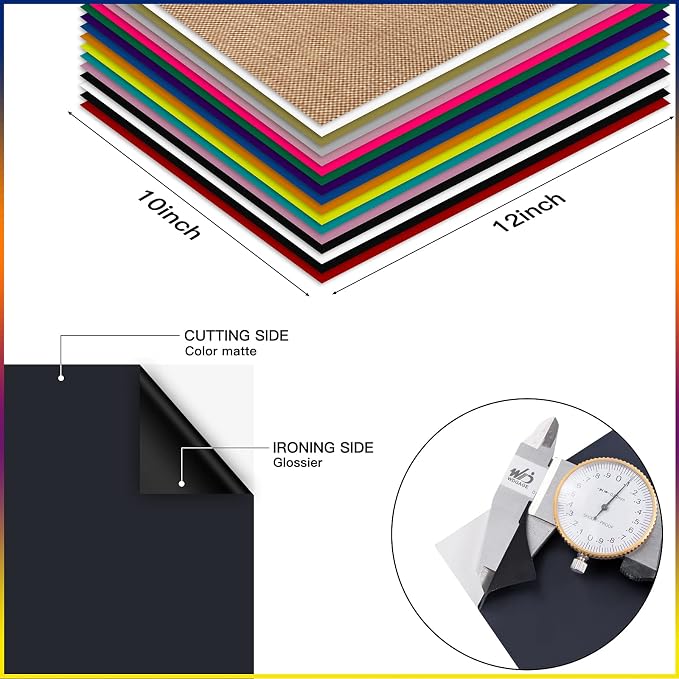 HTVRONT Gold HTV Heat Transfer Vinyl Bundle: 36 Pack 12 x 10 Iron on Vinyl | - Image 5
