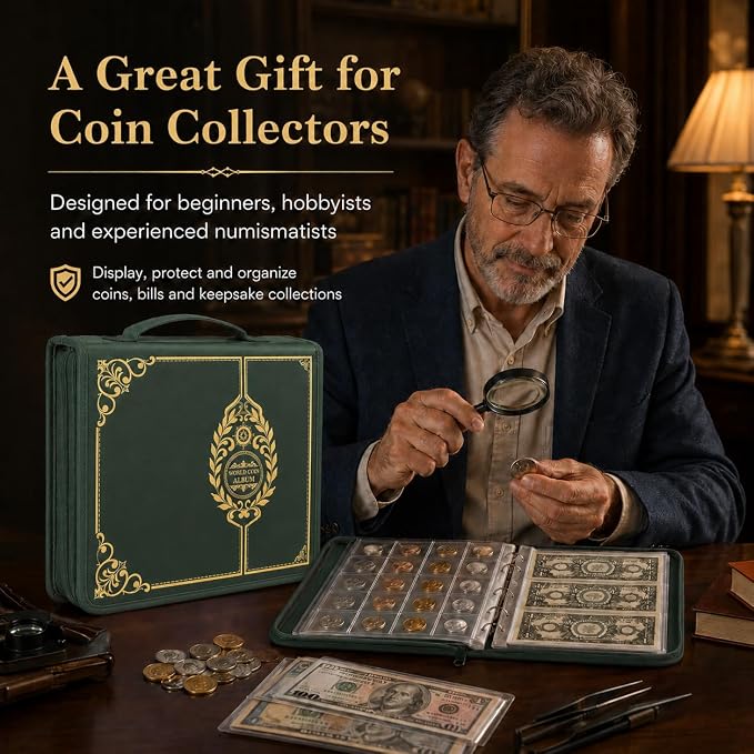Coin Collection Book Holder for Collectors, 200 Pockets Collecting Album& 30 - Image 8