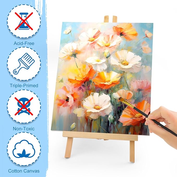 ESRICH Stretched Canvas for Painting, 8 Pack 9x12 Inch Canvas Value Pack - Image 4