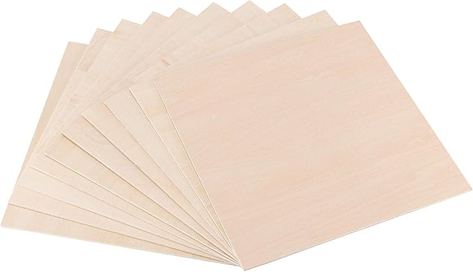 10 PCS 10 x 10 x 1/8 Inch Basswood Sheets, Thin Wood Sheets, Square Unfinished - Image 3
