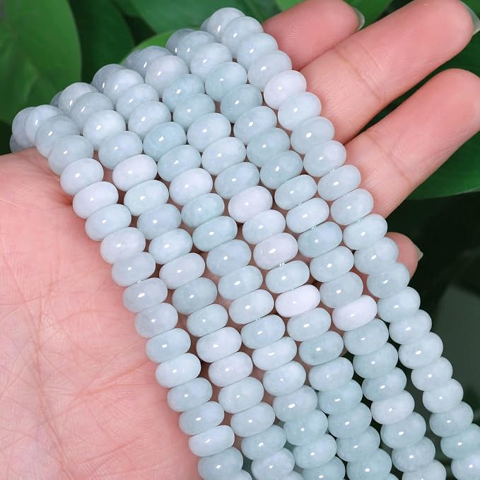 Songxi 5x8mm Natural Aquamarine Stone Rondelle Beads, Gemstone - Image 3