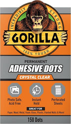 Gorilla Adhesive Dots, Double-Sided Clear | 0.5" Diameter | No Mess | Photo by Gorilla