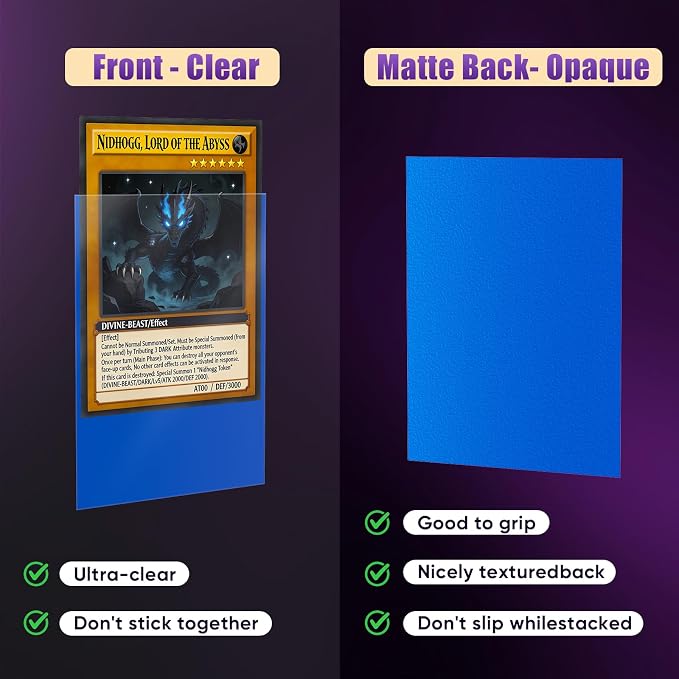 Blue MTG Card Sleeves 200 Pack Matte Trading Card Sleeves Sturdy Card Protector - Image 3