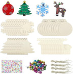 Hidreas 40 Pcs Wooden Ornaments Unfinished Christmas DIY Ornaments Craft Kit by Hidreas