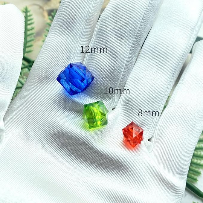400pcs 8mm Acrylic Cube Faceted Beads Colorful Square Plastic Spacer Beads - Image 5