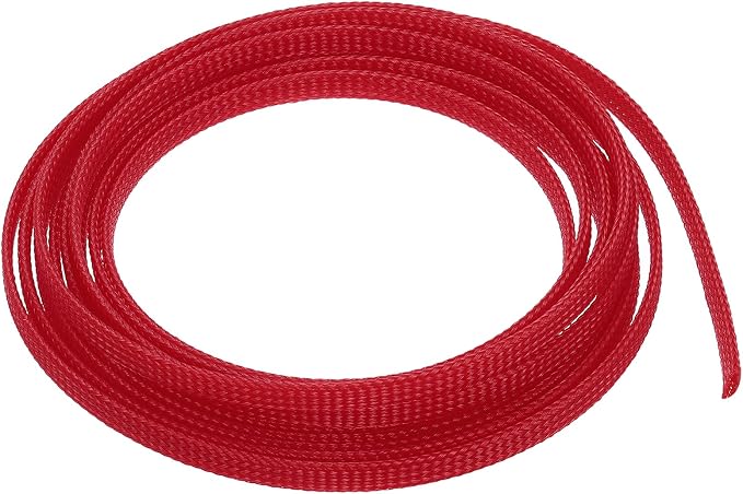 uxcell PET Expandable Sleeving 10ft 1/4" Red Cable Management Sleeve Cord by uxcell