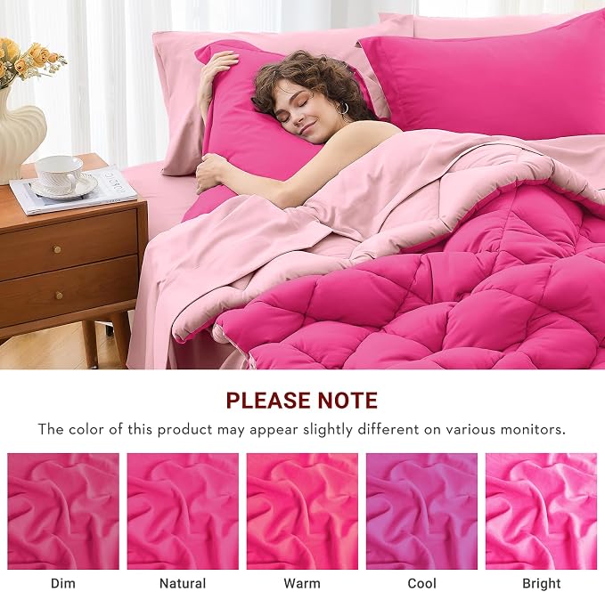 MUXHOMO 7 Pieces Oversized Queen Comforter Set, Reversible Bed in a Bag - Image 6