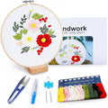 BERYA Embroidery Kit for Beginners, Flowers and Leaves Embroidery Practice Kit by BERYA