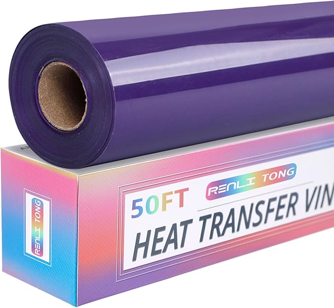 RENLITONG Purple Iron on Vinyl 12Inch by 50ft Roll Heat Transfer Vinyl by RENLITONG