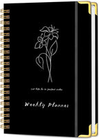 Undated Weekly Planner with Metal Corner Hardcover Notebook, A5 Size Journal by KAICNPAPER
