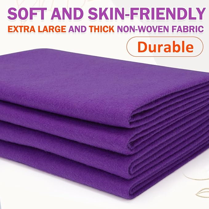 XSEINO Purple Large Felt Fabric 72" X 36 ", 1.4 mm Thick Soft Felt Fabric Sheet - Image 6