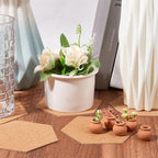 50Pcs Self Adhesive Cork Board Backings Cork Coaster Bottoms 4 Inch Hexagon - Image 4