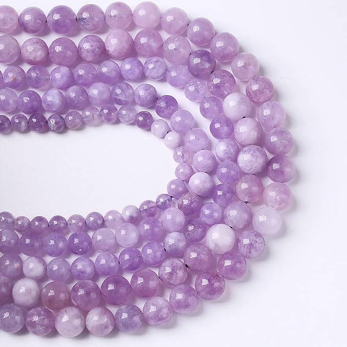 6mm 60pcs Natural Lavender Amethyst Beads Round Loose Gemstone Crystal Energy - Image 3