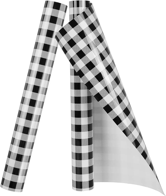 TORC Black White Buffalo Plaid HTV Vinyl 12 inch x 10 ft, Check Heat Transfer by TORC