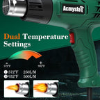 Heat Gun, Heavy Duty Hot Air Gun Kit Dual Temperature Settings 572℉~932℉ - Image 2
