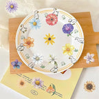 50PCS Flower Stickers PET Transparent Stickers Colorful Nature Decals - Image 3
