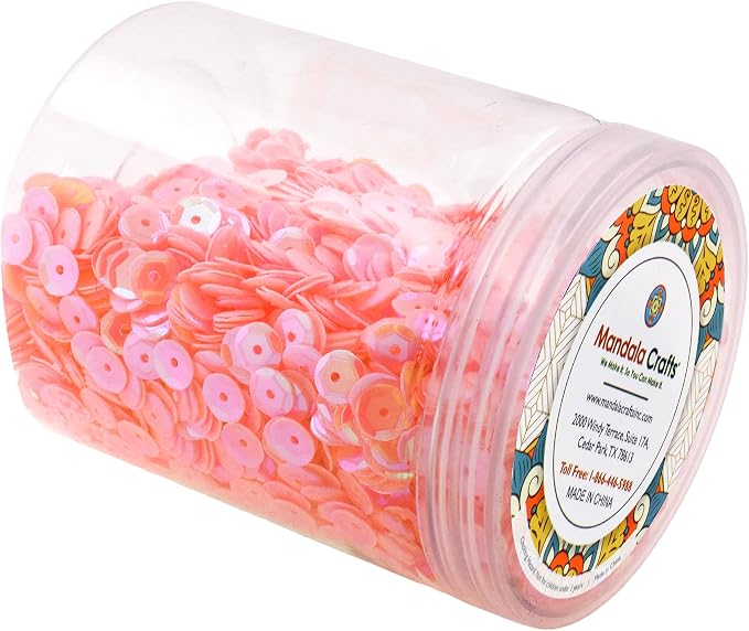 Mandala Crafts 6mm Cup Round Coral Sequins - Image 4