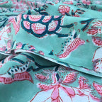E-Tailor® Indian Ethnic 100% Cotton Voile Running Hand Block Print Natural - Image 4