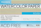 MEEDEN Watercolor Paper Block, 100% Cotton Watercolor Paper Pad of 20 Sheets by MEEDEN