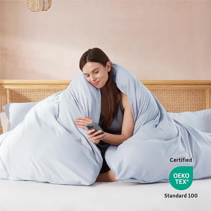Nestl Ice Blue California King Duvet Cover Sets - Image 3