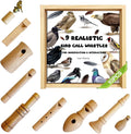 ZDH 9-Piece Wooden Bird Call Set – Handcrafted Bird-Call in Glass Wooden Box by Unknown
