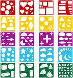 Peohud 40 Pieces Geometric Shaped Stencils, Simple Drawing Chalk Stencils - Image 5