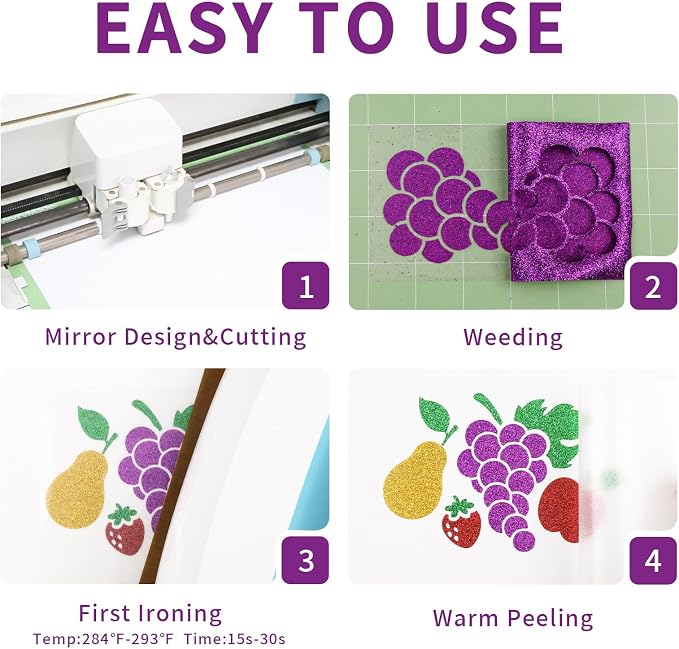 Glitter HTV Heat Transfer Vinyl, Sparkle HTV Compatible - Image 4