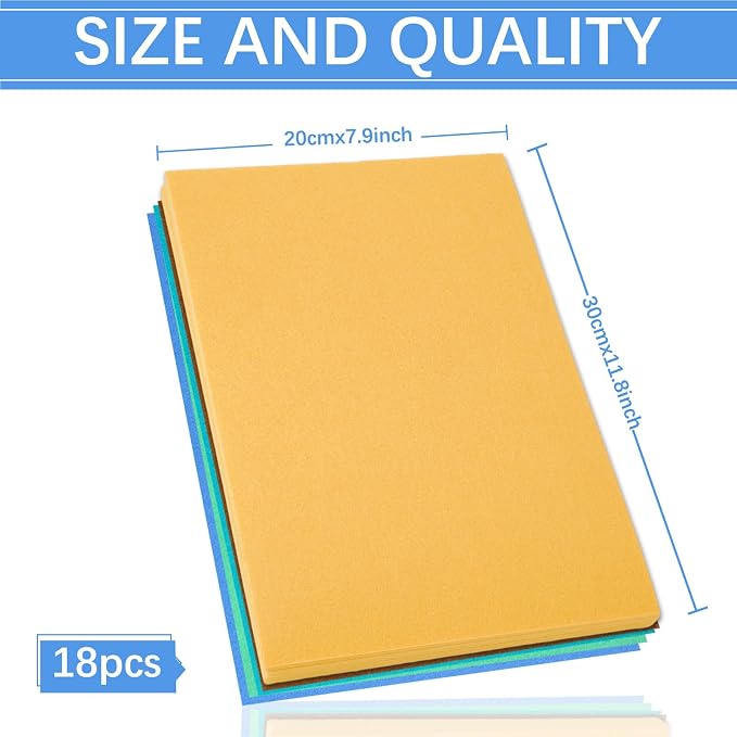 Whaline 18Pcs Boho Felt Fabric Sheets Soft Thick Assorted 6 Colors Craft Felt - Image 2