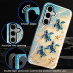 for Samsung Galaxy S25 Case, Sea Turtle Beach Pattern Glossy 2 in 1 Shockproof - Image 5
