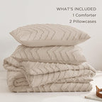 Andency Khaki California King Comforter Set, Boho Cal King Soft Warm Tufted - Image 6