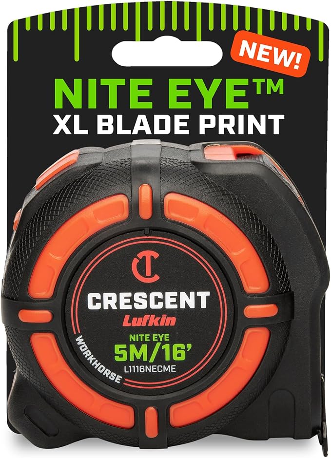 Crescent Lufkin 5 Meter / 16 Ft. WORKHORSE NITE EYE Tape Measure | L1116NECME by Unknown