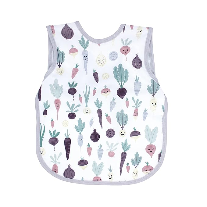 BapronBaby Root Veggies Bapron - No Neck Tie Safer Bib for Baby & Toddler - Soft Waterproof Stain Resistant - Machine Washable - Sz Baby/Toddler 6m-3T