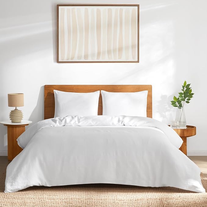 DAPU 100% Linen Duvet Cover Twin 2PCs, Pure Natural French Flax Linen Duvet by DAPU