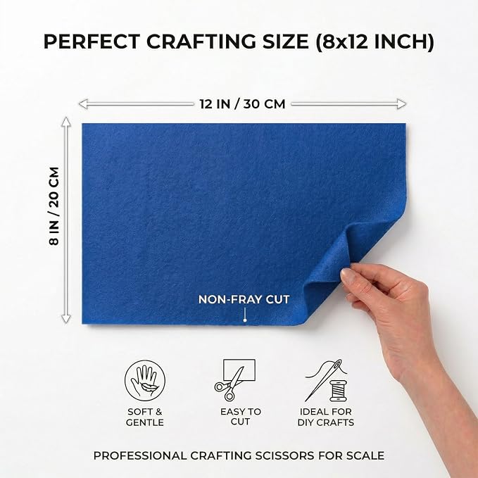 Soft Royal Blue Felt Fabric Sheets - Image 2