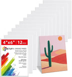 Simetufy 4 x 6 inch 12 Pack Small Painting Canvas Boards- Gesso Primed | by Simetufy