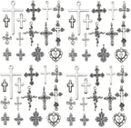 WOCRAFT 120pcs Antique Silver Cross Charms by WOCRAFT