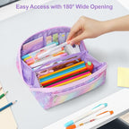 Large Pencil Case for Girls, Aesthetic Pencil Pouch for School, Wide Opening - Image 5