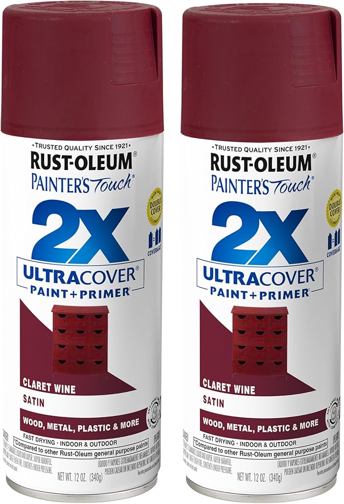 Rust-Oleum 334062-2PK Painter's Touch 2X Ultra Cover Spray Paint, 12 oz by Rust-Oleum