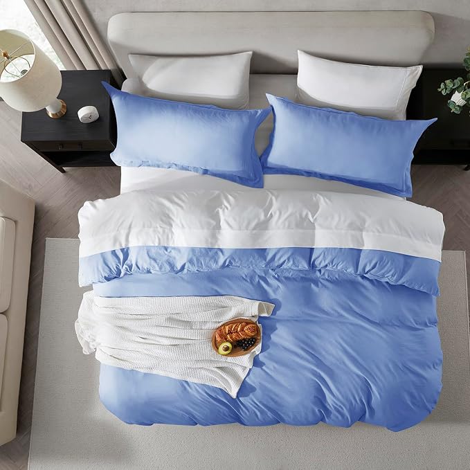 Nestl Calm Blue California King Duvet Cover Sets - Image 5