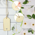 48 pcs Rectangle Theme Unfinished Wood Cutout Bookmarks Coffee Blank Heart Wood - Image 3