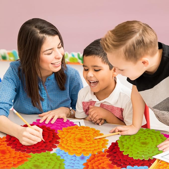 Taobary 24 Pcs 7.09'' Fiesta Flower Cutouts Classroom Bulletin Board - Image 4