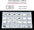 24Pcs Point Back Glass Rhinestones, 18 * 13MM Octagon Shape Faceted Rhinestones - Image 2