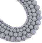 60pcs Natural Matte Black and White Malachite Gemstone Beads，6mm Frosted Round by Yochus