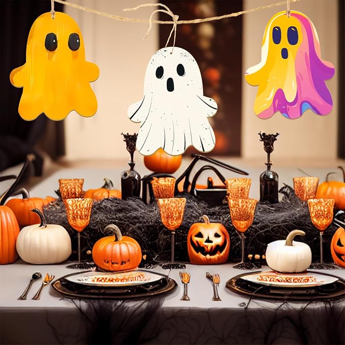 Large Size 7" Halloween Wooden Slices Unfinished Blank Wooden Ornaments DIY - Image 6