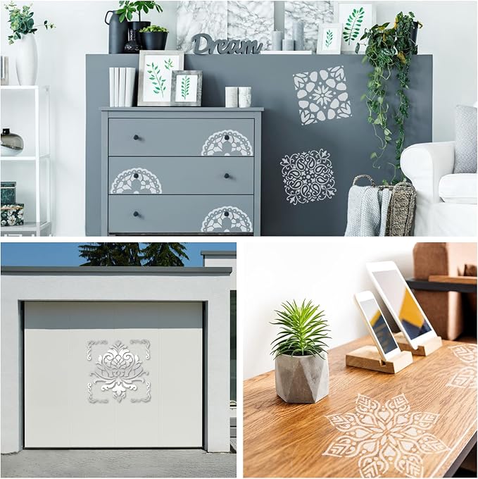 16 Pcs Mandala Stencils for Painting, 6x6 Inch Reusable Geometric Layering - Image 5